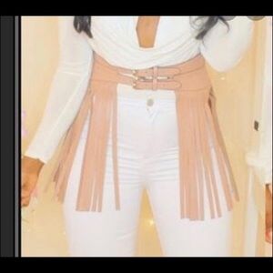 COPY - COPY - Bcbg beige fringe belt